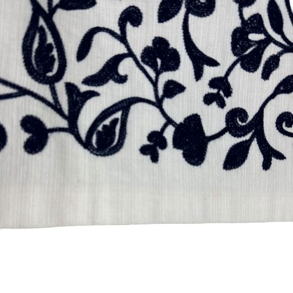 Talbots Womens 10 Petite Cotton Textured Floral A-Line Skirt Embroidered - Picture 7 of 7